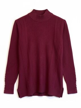 Jon & Anna Maroon Mock Neck Knit Sweater – XL